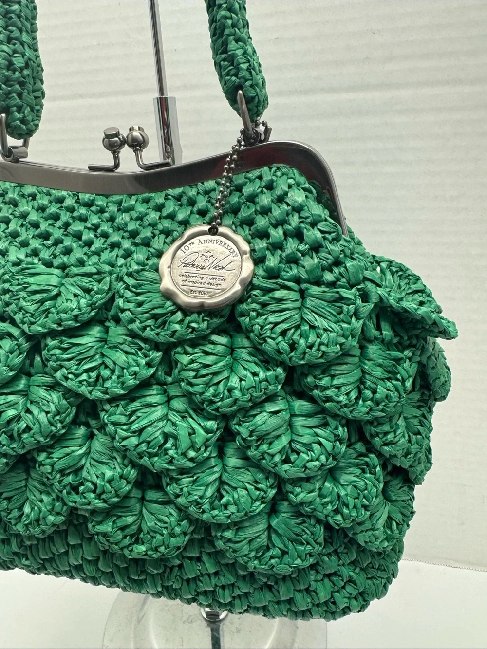 Patricia Nash Laureana Scalloped Raffia Frame Bag - Picture 3 of 11